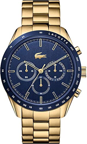 Lacoste Montre Chronographe a Quartz pour Homme avec Bracelet en Acier Inoxydable dore 2011096 Montres Pour Homme